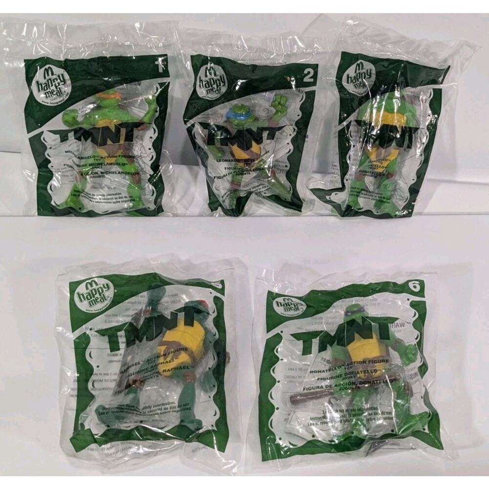 Lot of 5 Sealed 2007 TMNT McDonald's Movie Toys Includes Rare Donatello #4